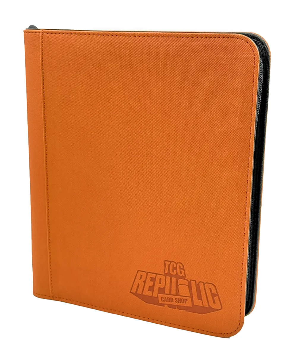 4 Pocket Zipper Top Loader Binder Orange