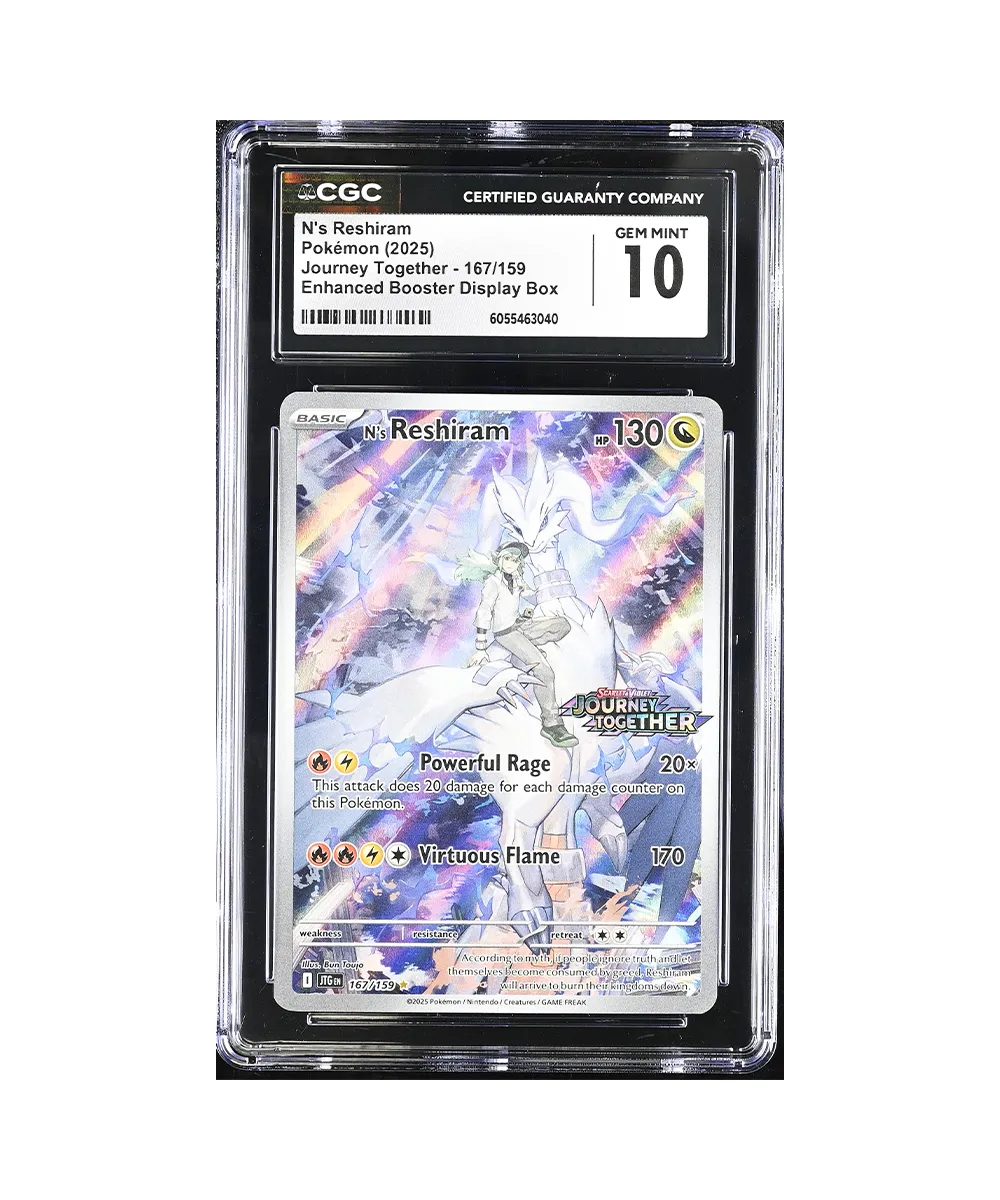 Pokemon 2025 N's Reshiram Journey Together Enhanced Booster Box Display Stamped CGC 10