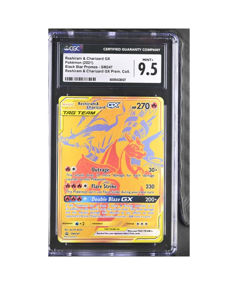 Pokemon Sun & Moon Promo Reshiram & Charizard GX CGC 9.5